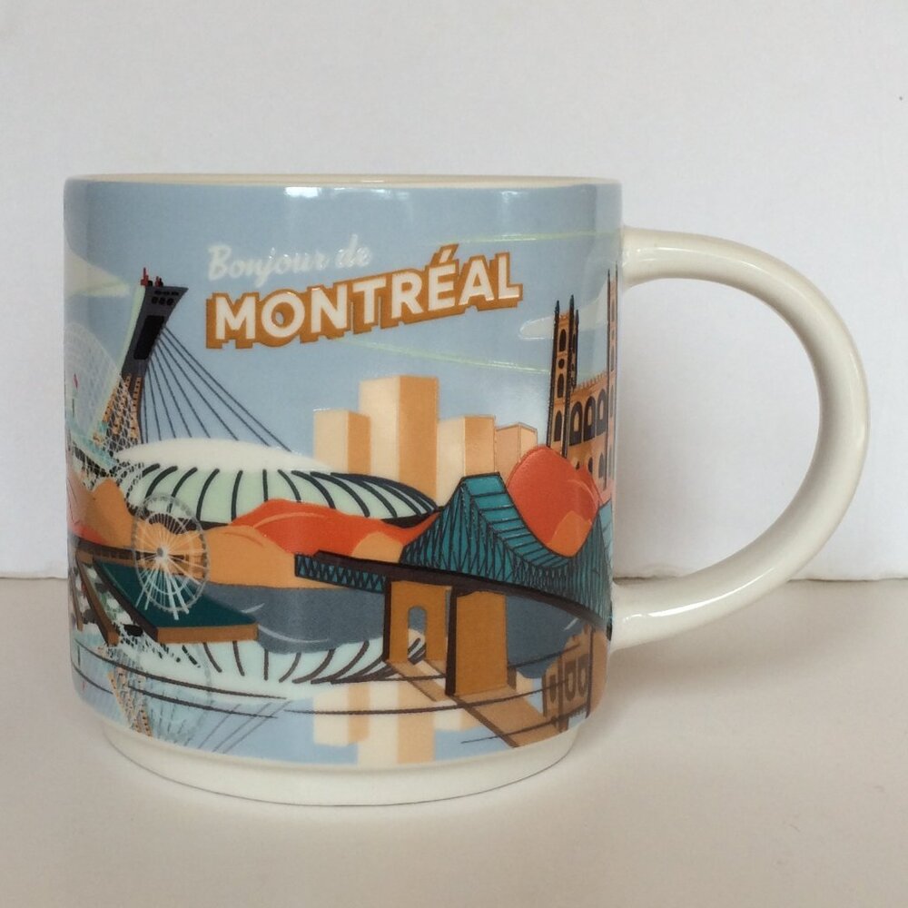 New Tim Hortons 2025 Montreal Travel Collection Coffee Mug Multicolor French